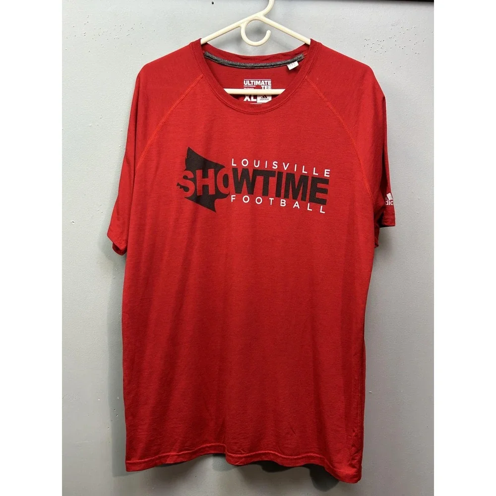 Louisville Cardinals Shirt Mens XL Red Football Showtime‎ Climalite Adidas Tee